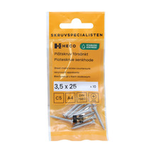 Plåtskruv FXS Försänkt 3,5 x 25 mm 10-pack Heco